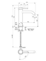 Смеситель для раковины Ideal Standard CERALINE NUOVO BD760AA однозахватный, низкий излив 120мм, хром