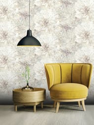 Обои виниловые на флизелине Grandeco Artist (1,06х10,05) цветы, бежевые R162135 (рул.)