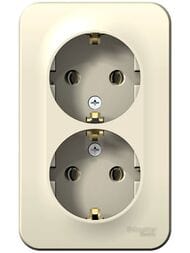 Розетка Systeme Electric BLANCA наружная двойная с заземл., изол.пл.,16А 250В, молочный BLNRA010212