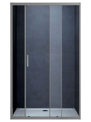 Душевая дверь Vincea Alpha 1100х1900 стекло прозрачное/профиль сталь вороненая, VDS-3AL110CLGM