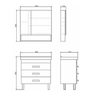 Зеркало-шкаф COMFORTY Никосия-80 (800х800х130) подвесной, дуб темный 00-00007619