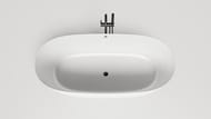 Ванна отдельностоящая Salini Sofia Light 1650х750 с переливом, Sense, иск. камень, белый 103711G