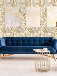Обои виниловые на флизелине Grandeco Maison MN 3108 (0,53х10,05) листья, бежевые (рул.)