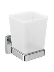 Стакан с держателем Ideal Standard IOM Square E2204AA с крепежом, матовое стекло/хром