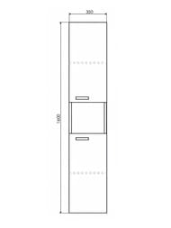 Шкаф-колонна COMFORTY Никосия-35 (350х1600х320) подвесной, дуб белый 00-00015953