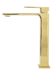 Смеситель на раковину BelBagno LUCE LUC-LMC-ORO-W0 высокий,однозахватный,без донного клапана, золото