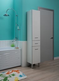 Пенал Aquanet Верона 35 R (350х2000х339) напольный, бельевая корзина, белый акрил 178973
