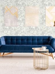 Обои виниловые на флизелине Grandeco Flora (1,06х10,05) листья, серые R118113 (рул.)