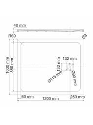 ������� ������ WasserKRAFT Rhin 1200�1000�40 �������������, ������������� ������, ����� 44T10