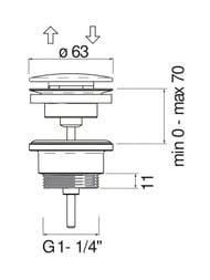 Донный клапан NOBILI нажимной, G1 1/4", красное золото AV00110/11RCP