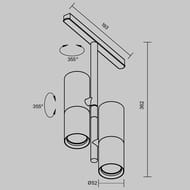Трековый светильник Maytoni Elti Duo (Элти Дуо) TR005-2-2X12W3K-B Exility 3000K 24Вт 36°, IP20, черный