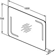Зеркало Ideal Standard MIRROR&LIGHT (1000х700) с подсветкой, подогрев, сенсор, диммер T3352BH