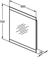 Зеркало Ideal Standard MIRROR&LIGHT (600х700) с подсветкой, подогрев, сенсор, диммер T3346BH