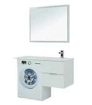 Тумба с раковиной Aquanet Алвита 120 R (1200х526х480) правая, подвесная, 2 ящика, белая 243726