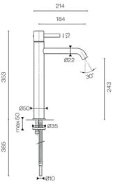 ��������� ��� �������� Fantini Fukasawa ������� �������������, ����� 18,4��, �������� PVD A706WF