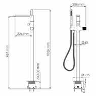 Смеситель WasserKRAFT Ems 7621 для ванны, напольный, однозахватный, глянцевое золото — изображение 4