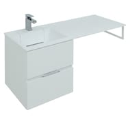 Тумба с раковиной Aquanet Алвита 120 L (1200х526х480) левая, подвесная, 2 ящика, белая 243773