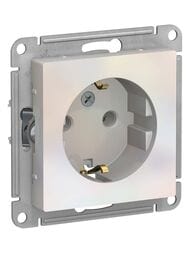 Розетка Systeme Electric ATLASDESIGN с заземлением 16А механизм жемчуг ATN000443