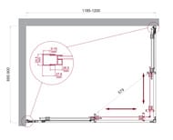 ������� ������ BelBagno LUCE-A�-2 (1200�900�1950) LUCE-AH-2-120/90-C-Cr ����. �����./����. ����