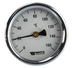 Термометр биметаллический аксиальный Watts F+R801 OR 63мм (0-160°С) с гильзой 50мм  10005806