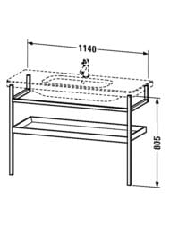 Полотенцедержатель с полкой Duravit DuraStyle 1140х805х440 белый матовый/дуб. европ. DS988401876