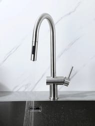 Смеситель для кухни с выдвижной лейкой , FRAP сатин, F60807