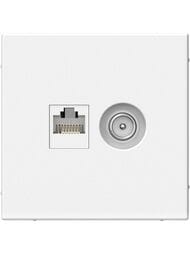 Розетка Systeme Electric ARTGALLERY TV и компьютерная RJ45, двойная, белая GAL000189
