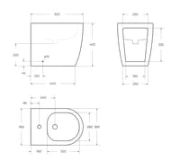 ���� ��������� BelBagno Marino 365�520�425 �������, ��������� ��� ���������, ����� BB105B