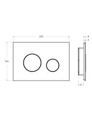 Кнопка смыва CEZARES LUX-GB-BIO-C, Белый глянцевый/белый матовый
