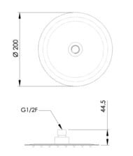 Верхний душ 20 см Mariani Tondo B00ST00120, шарнирное содинение, хром
