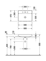 �������� Duravit DuraSquare 600�470 ��� ��������� ��� ���������, ��� �������� 2354600070