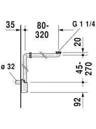 Сифон экономичный Duravit для мебельной раковины 0050760000