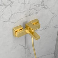 Настенный смеситель для ванны VitrA Minimax Square A4352025EXP однорычажный брашированное золото латунь