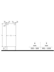 ���� Duravit L-Cube 250-500�901-1320�200-363 ���������, 3 �����, ����� ������, ����� ������� LC1190R1818