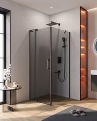 Душевой уголок CEZARES SLIDER-AH-1-90-80/90-GRIGIO-NERO — изображение 2