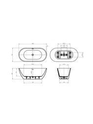 Ванна акриловая BelBagno BB701-1500-730-K (1500х730х580) отдельностоящая, белый