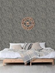Обои виниловые на флизелине Grandeco Maison MN 2013 (0,53х10,05) листья, серые (рул.)
