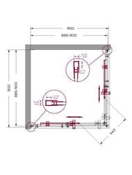 ������� ������ BelBagno Marino (900�900�1950) A-2-90-C-NERO ������ ����������, ������� ������
