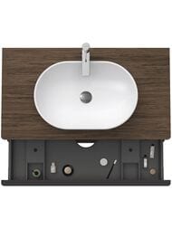 Тумба под раковину Duravit D-Neo 1000х550х644 подвесная, 2 ящика, темный орех DE4968004210000 — изображение 4