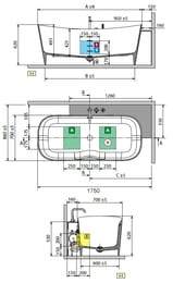 ����� Novellini Ship 1750�860 ������, ���������, �/� click-clack SHI1160702AD-UU