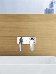 Смеситель Axor Citterio M 34112000 для умывальника настенный однозахватный, с панелью, излив 167 мм