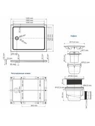 ������� ������ WasserKRAFT Amper 1200�900�175 �����, � �������, �������������, ����� 29T07U