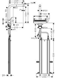 ��������� Hansgrohe Aquno Select M81 ��� ����� 250 �������� ���, 2jet sBox ����� 73830800