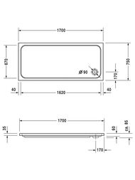 ������ ��������� Duravit D-Code 1700�750 � �������������� ��������� 720100000000001