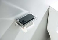 Держатель для туалетной бумаги Aquatek Либра AQ4309CR подвесной, с полкой, цвет: хром