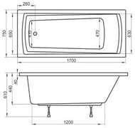 ����� ��������� RAVAK DOMINO PLUS 170�75 �����