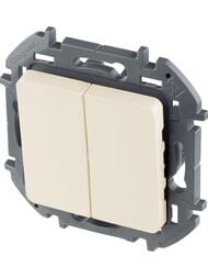 Выключатель LEGRAND INSPIRIA  2-клавишный 10 AX 250 В слоновая кость 673621