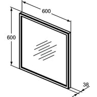 ������� Ideal Standard CONCA (600�600�38) � LED ����������, ����������, ������ ���� T3965BH