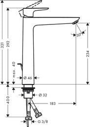 ��������� Hansgrohe Talis E 71716990  ��� �������� � ������ ��������, 240��, ��������� ������
