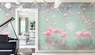 Обои Affresco Wallpaper part 1 (0,93х2,8) светло-зеленые , фламинго AB134-COL4 (кв.м.)